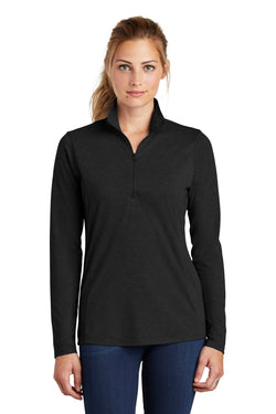 Sport-Tek ® Ladies PosiCharge ® Tri-Blend Wicking 1/4-Zip Pullover. LST407