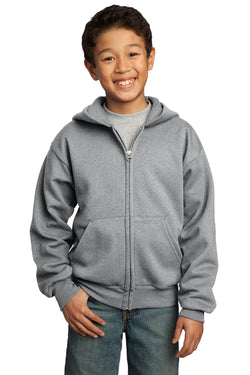 Port & Company® - Youth Core Fleece Full-Zip Hooded Sweatshirt.  PC90YZH